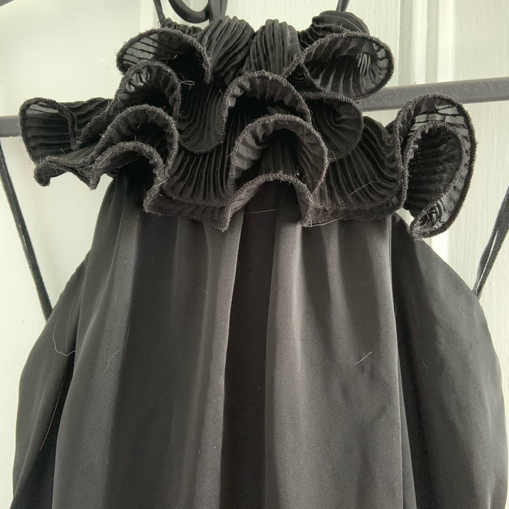 Black Satin Halter Top